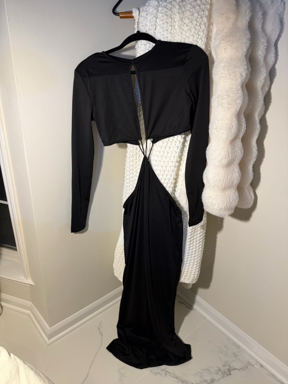 NEW Black long sleeved side cut out dress